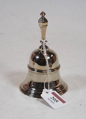 Lot 205 - A George V silver table bell, of typical form,...