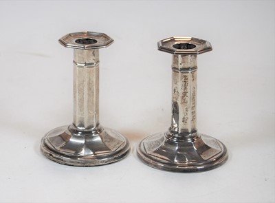 Lot 207 - A pair of George V silver dwarf table...