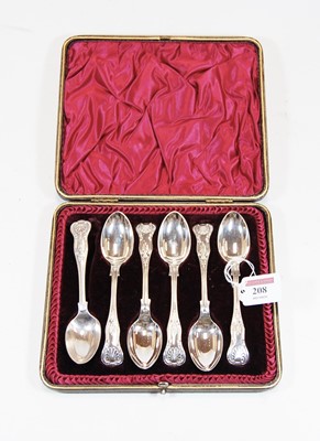 Lot 208 - A set of five late Victorian silver spoons,...