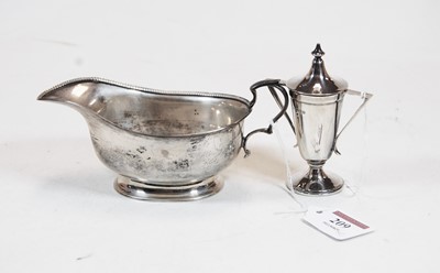 Lot 209 - A George V silver sauceboat, of plain...