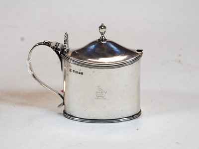 Lot 211 - A Victorian silver mustard, of oval form,...