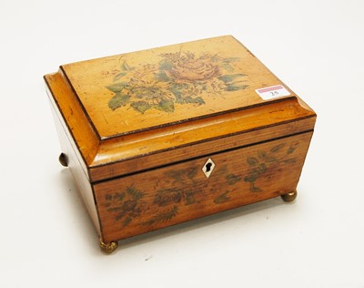 Lot 25 - A Victorian simulated satinwood work box of...