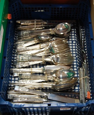 Lot 228 - A loose canteen of silver plated cutlery, in...
