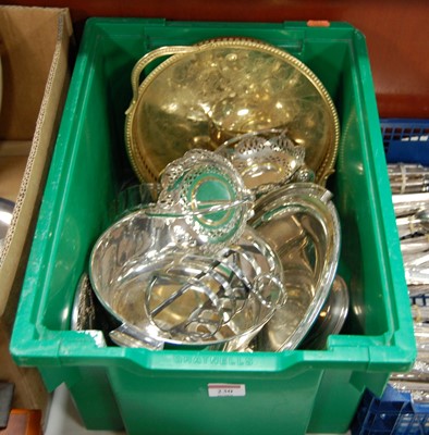 Lot 230 - A box of miscellaneous metalware, to include...