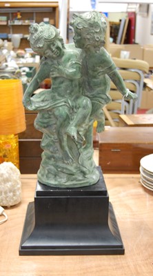 Lot 125 - A large contemporary green patinated bronze...