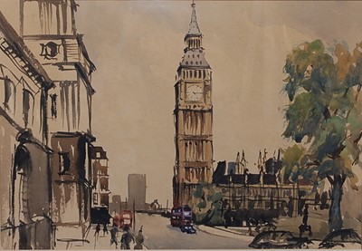 Lot 282 - John Thonrnton Bell - Big Ben, watercolour...