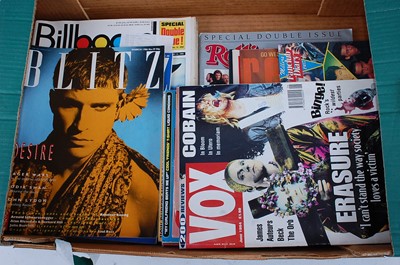 Lot 588 - Two boxes of 1980's and later music related...