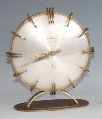 Lot 120 - A 1950s gilt brass mantel clock by Europa ,...