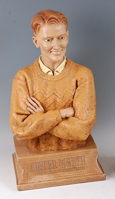 Lot 148 - A painted fibreglass retailer's bust for Peter...