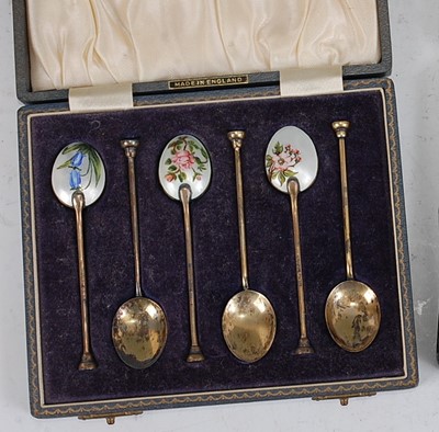 Lot 95 - A set of six 1960s silver gilt and enamel...