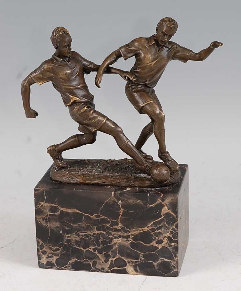 Lot 212 - A contemporary bronze study of two association...