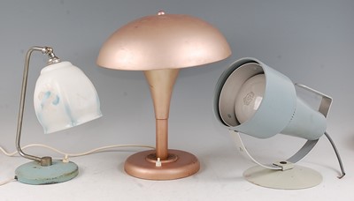 Lot 132 - A 1930s Artlite painted aluminium table lamp,...