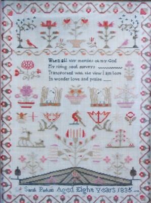 Lot 1295 - A William IV needlework, verse and picture...