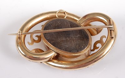 Lot 1203 - A late Victorian yellow metal mourning brooch,...