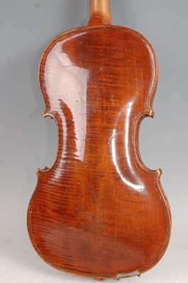 Lot 603 - A 19th century Italian violin, having a one...