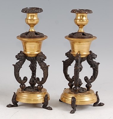 Lot 1291 - A pair of late 19th century French bronze and...