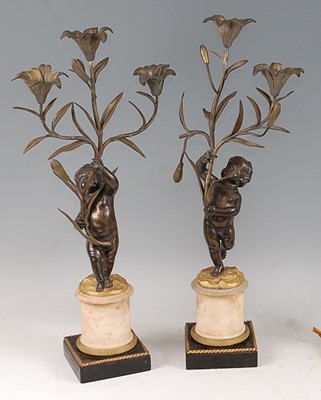 Lot 1316 - A pair of late 19th century French bronze and...