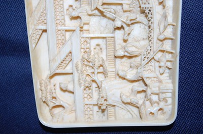 Lot 1364 - A late 19th century Chinese relief carved...