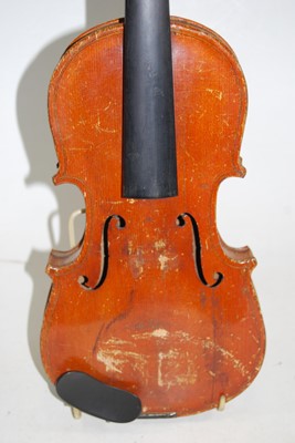 Lot 608 - A 20th century 1/2 size violin, having a two...