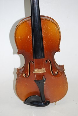 Lot 608 - A 20th century 1/2 size violin, having a two...