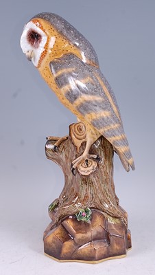 Lot 1070 - *A 19th century Meissen Dresden porcelain owl,...