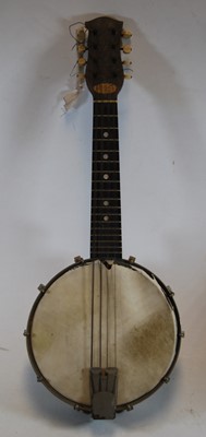 Lot 619 - A mid-20th century walnut eight string banjo,...