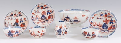 Lot 1037 - Lowestoft porcelain teawares, comprising three...