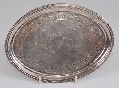 Lot 1178 - A George III silver teapot stand, of oval form,...
