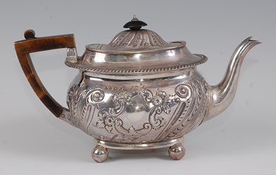 Lot 1123 - A late Victorian silver teapot, of oval bombe...