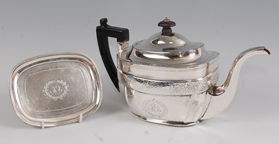 Lot 1120 - A George III silver four-piece tea service,...