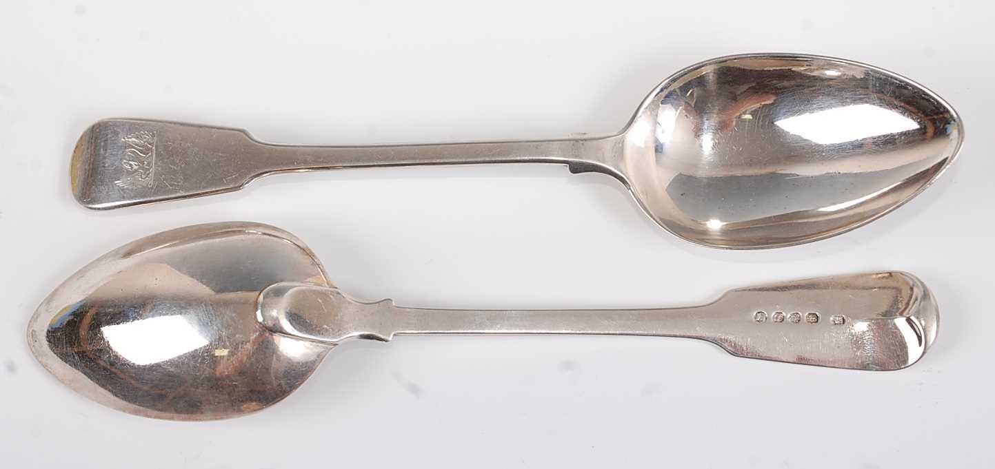 Lot 1125 - A pair of George III silver tablespoons, in...