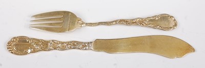 Lot 1185 - An American sterling silver gilt eight-place...