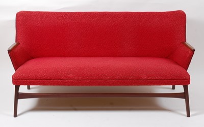 Lot 306 - A Danish teak framed two-seater sofa, having...