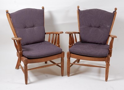 Lot 331 - A pair of mid-20th century oak framed...