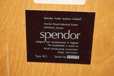 Lot 502 - A pair of Spendor Type BC1 loudspeakers,...