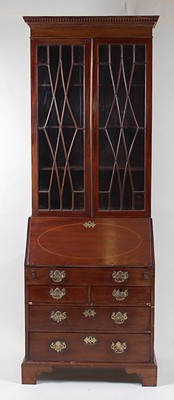 Lot 1513 - *An early George III mahogany bureau bookcase,...