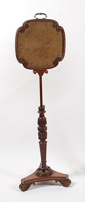 Lot 1515 - A Regency rosewood and brass inlaid pole...