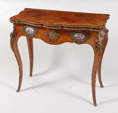 Lot 1567 - A late 19th century French kingwood and gilt...