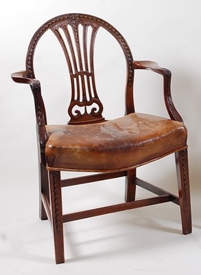 Lot 1602 - *A George III mahogany elbow chair, in the...