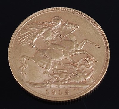 Lot 2238 - Great Britain, 1913 gold sovereign, George V,...