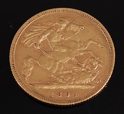 Lot 2099 - Great Britain, 1894 gold half sovereign,...