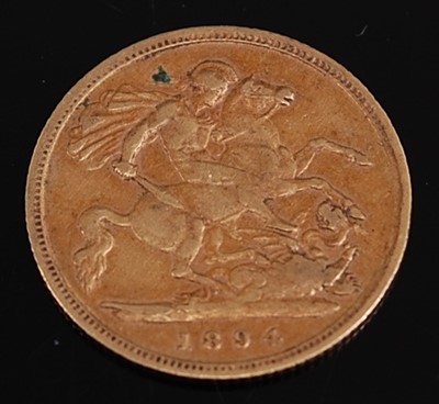 Lot 2105 - Great Britain, 1894 gold half sovereign,...