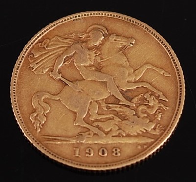 Lot 2107 - Great Britain, 1908 gold half sovereign,...