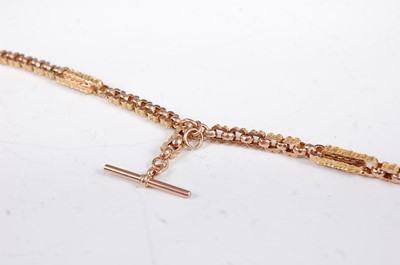 Lot 1213 - A Victorian 9ct gold Figaro link watch chain...