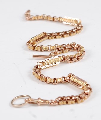 Lot 1213 - A Victorian 9ct gold Figaro link watch chain...