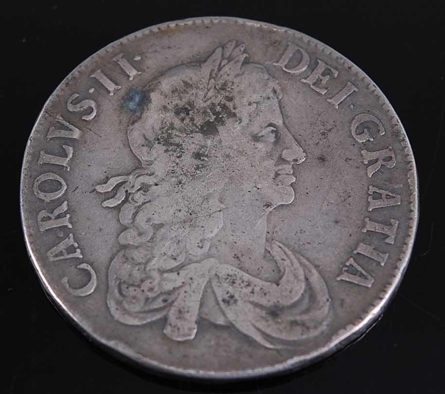 Lot 2112 - England, 1664 crown, Charles II laureate bust,...