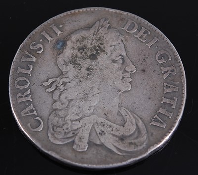 Lot 2112 - England, 1664 crown, Charles II laureate bust,...