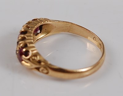 Lot 2671 - An Edwardian 18ct yellow gold, ruby and...