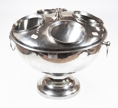 Lot 11 - A large silver plated rose bowl, of circular...