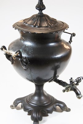 Lot 17 - A Victorian pewter samovar, of urn form,...